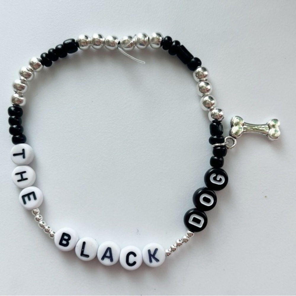 Taylor Swift Friendship Bracelet Eras Tour TTPD The Black Dog with Bone Charm